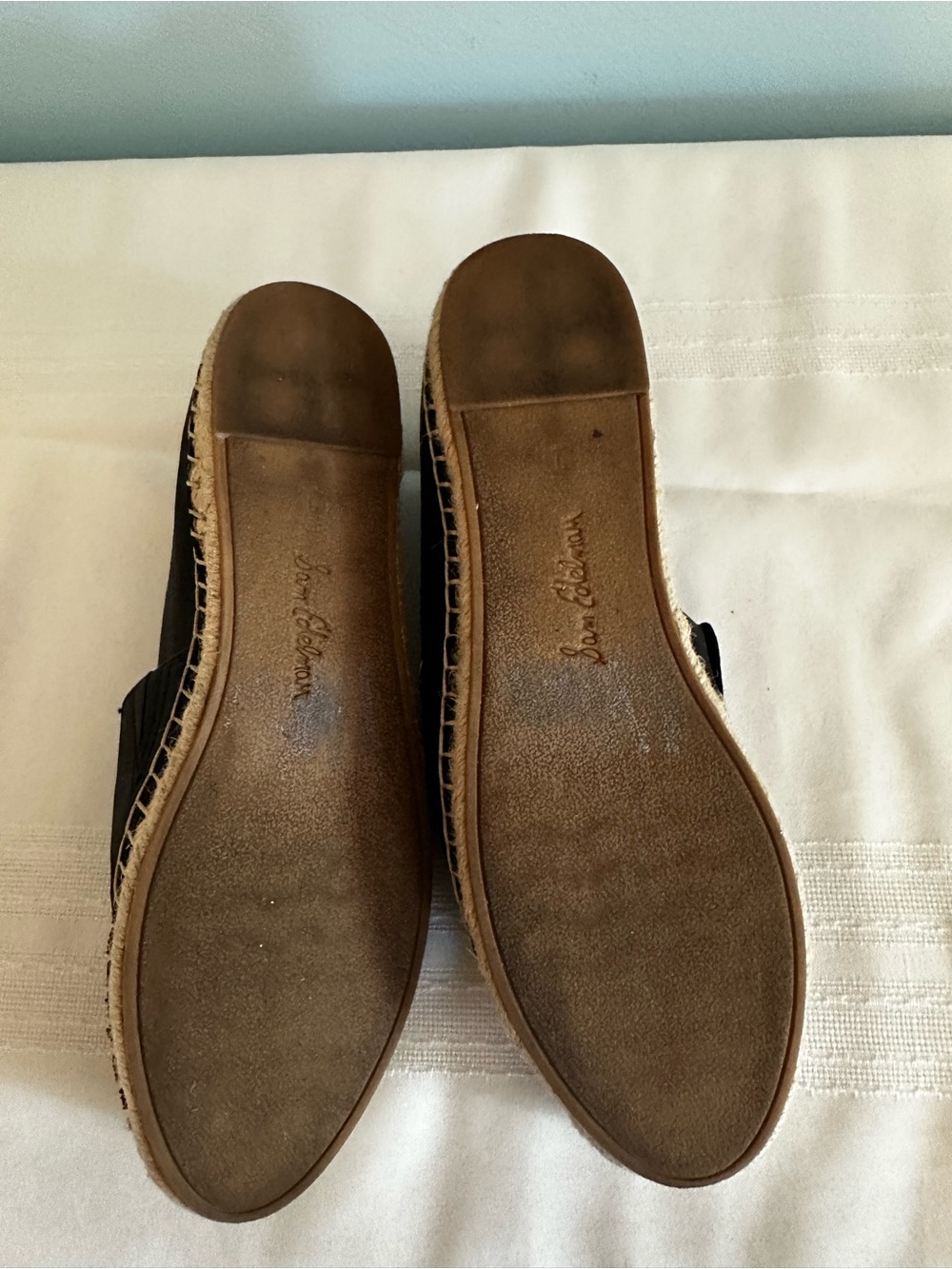 Sam Edelman Black Leather Espadrille Slip-Ons (Women) - Picture 3 of 4